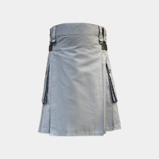 Grey Utility Kilt with Pockets
