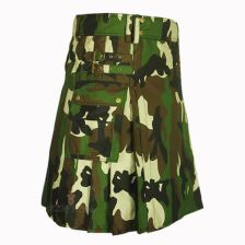 Green Camouflage Utility Kilt front