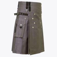 Grey Utility Kilt For Outdoor Activities