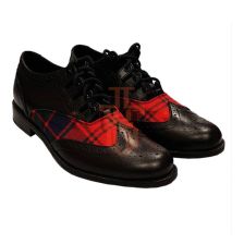  Tartan Ghillie Brogue Shoes Black
