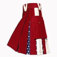 Maroon American Flag Hybrid Utility Kilt