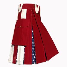 Maroon American Flag Hybrid Utility Kilt