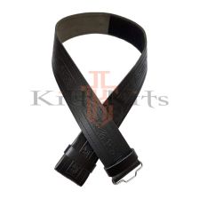 Masonic Black Leather Kilt Belt