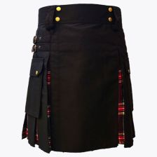 Black Stewart Hybrid Tartan Kilt