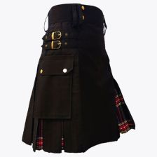 Black Stewart Hybrid Tartan Kilt