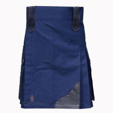 Modern Navy Blue Utility Kilt Front