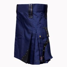 Modern Navy Blue Utility Kilt Front