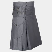 Modern Grey Utility Kilt With Pockets