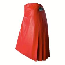 Multiple Pleated Leather Kilt For Men
