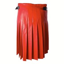 Multiple Pleated Leather Kilt For Men