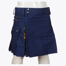 Navy Blue Buchanan Tartan Hybrid Kilt
