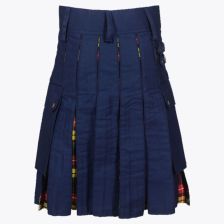 Navy Blue Buchanan Tartan Hybrid Kilt