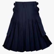 Navy Blue Utility Kilt With Quick Release Cargo Pockets
