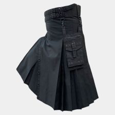 Modern Black Utility Kilt For Casual Wear