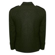 Olive Green Tweed Kilt Jacket With Vest