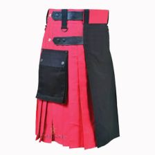 Pink Black Hybrid Utility Kilt Front