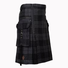 Punk Rock Gothic Grey Tartan Kilt