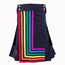 Rainbow Cotton Hybrid Utility Kilt Front
