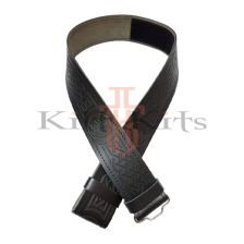 Rampant Lion Black Leather Kilt Belt