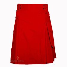 Red Modern Utility Kilt Front