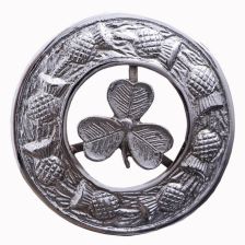 Shamrock Brooch With Thistle Ring