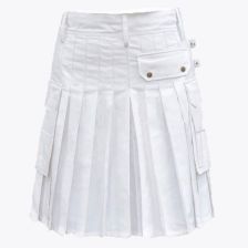 White Pocketed Utility Kilt